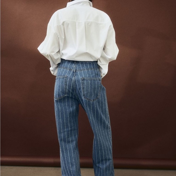 NWT H&M Creased Denim Pants - Size 2 - Picture 6 of 9